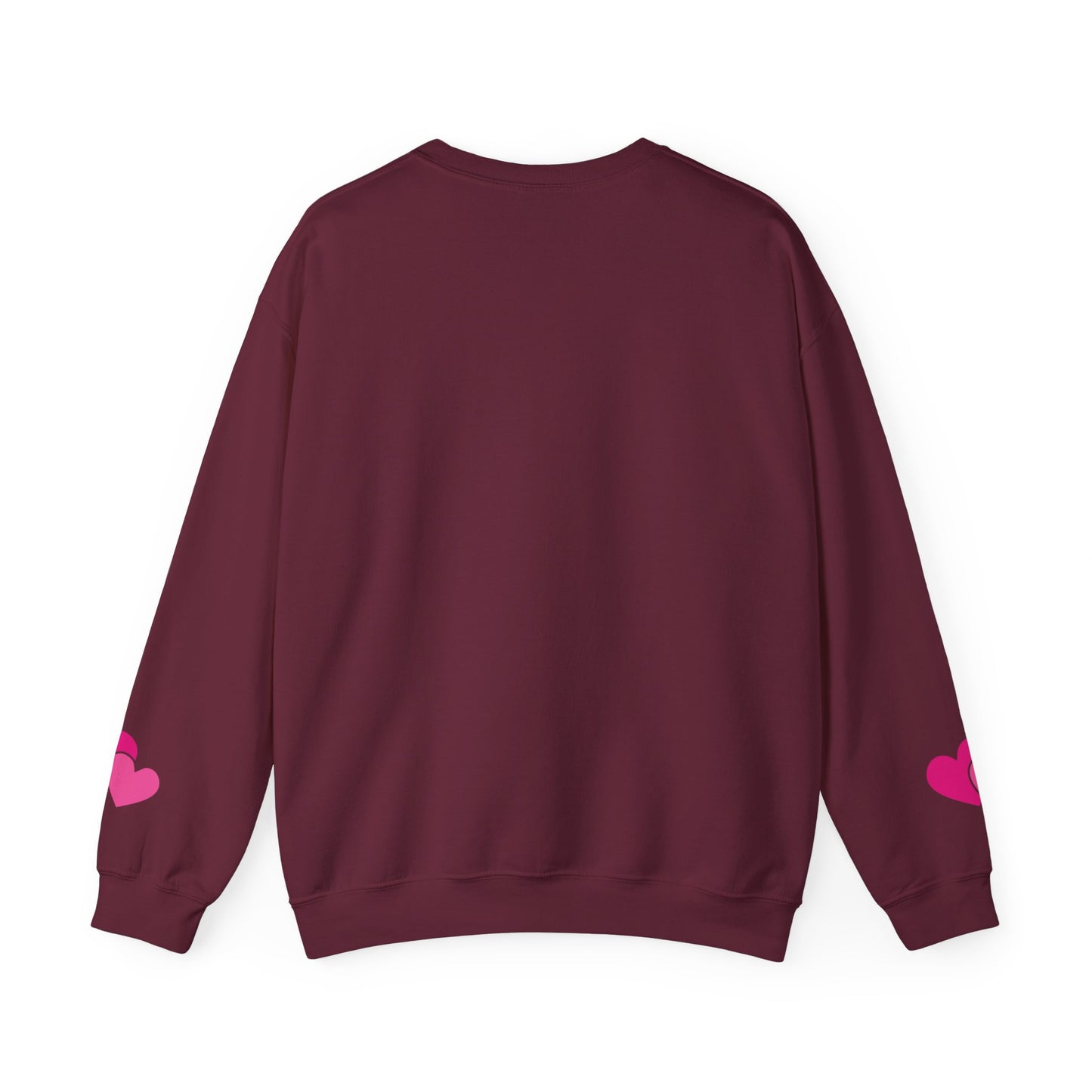 Hey Sugar heart sweatshirt, Valentines Day, sleeve prints hearts, bright pink, gift for her, Valentines sweatshirt, Cute, Trendy