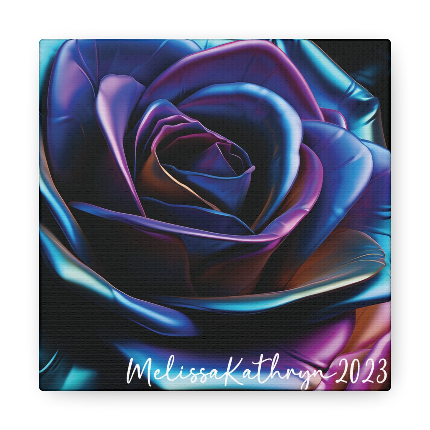 Vinyl Rose by MelissaKathryn Gallery Wrapped Canvas| Rose Wall Art, Dark Academia, Gothic Art, Beautiful Flower Art, Custom