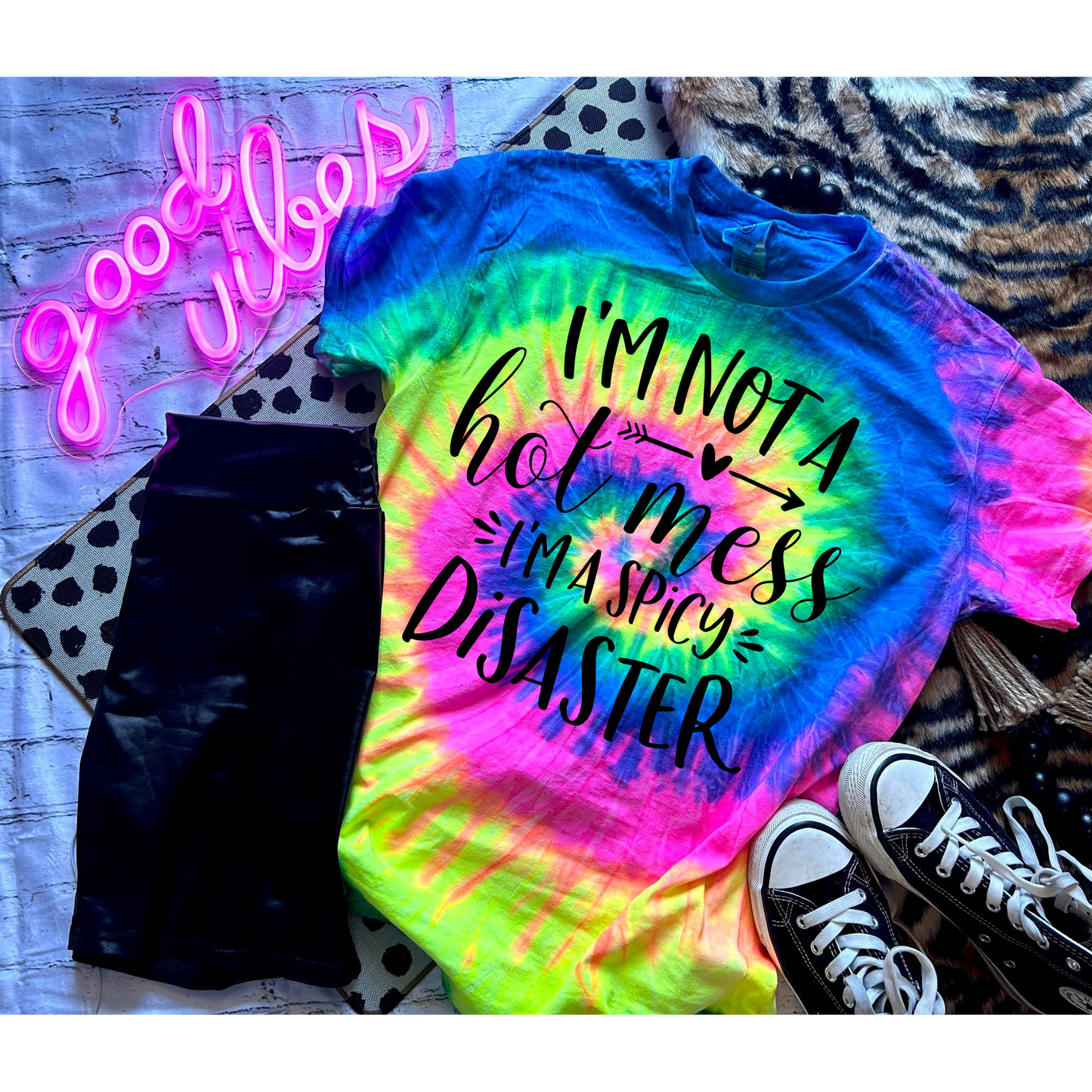 IM NOT A HOT MESS Tie-dye Graphic Tee