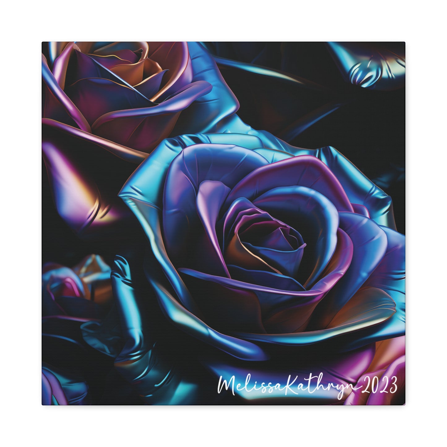 Vinyl Rose by MelissaKathryn Gallery Wrapped Canvas| Rose Wall Art, Dark Academia, Gothic Art, Beautiful Flower Art, Custom