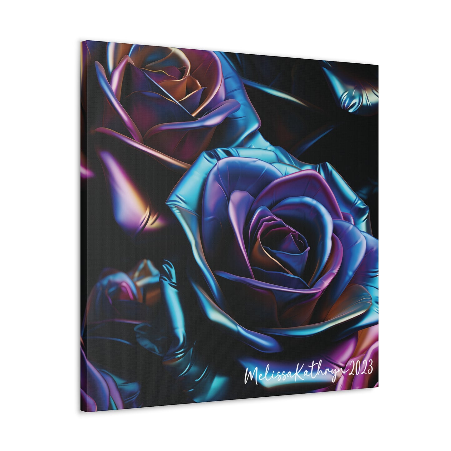 Vinyl Rose by MelissaKathryn Gallery Wrapped Canvas| Rose Wall Art, Dark Academia, Gothic Art, Beautiful Flower Art, Custom