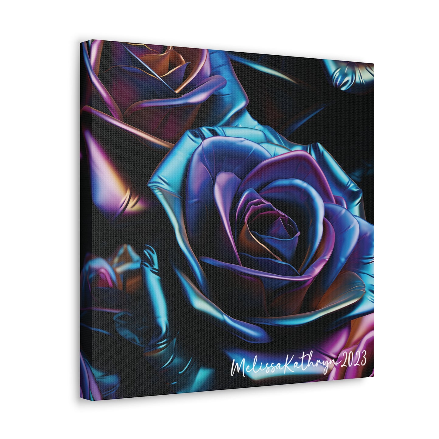 Vinyl Rose by MelissaKathryn Gallery Wrapped Canvas| Rose Wall Art, Dark Academia, Gothic Art, Beautiful Flower Art, Custom