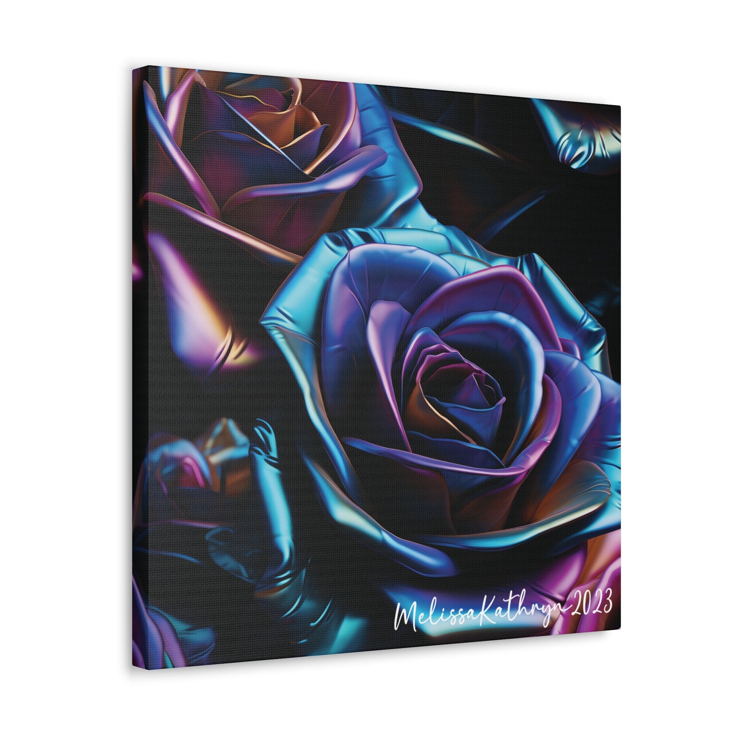 Vinyl Rose by MelissaKathryn Gallery Wrapped Canvas| Rose Wall Art, Dark Academia, Gothic Art, Beautiful Flower Art, Custom