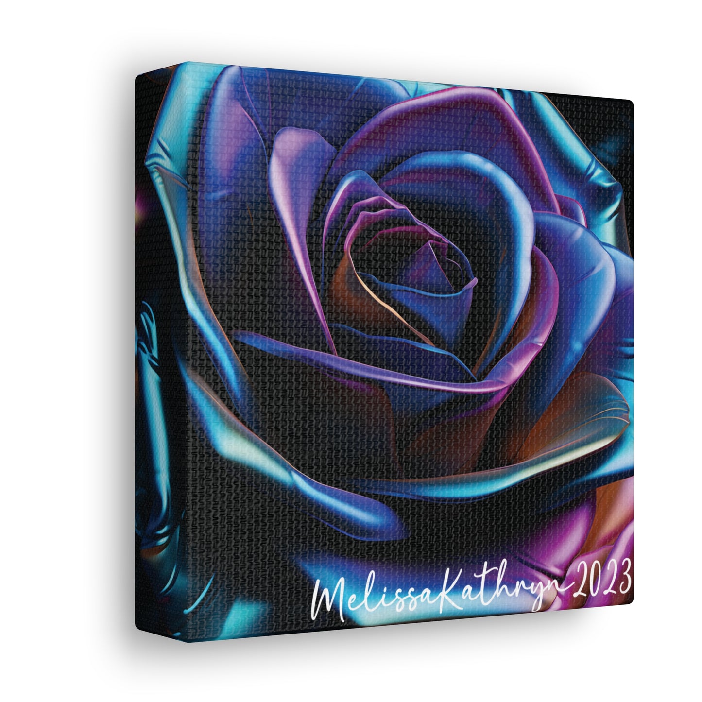 Vinyl Rose by MelissaKathryn Gallery Wrapped Canvas| Rose Wall Art, Dark Academia, Gothic Art, Beautiful Flower Art, Custom