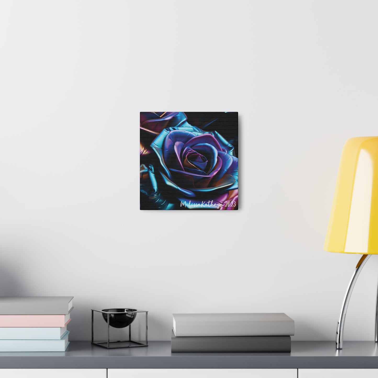 Vinyl Rose by MelissaKathryn Gallery Wrapped Canvas| Rose Wall Art, Dark Academia, Gothic Art, Beautiful Flower Art, Custom