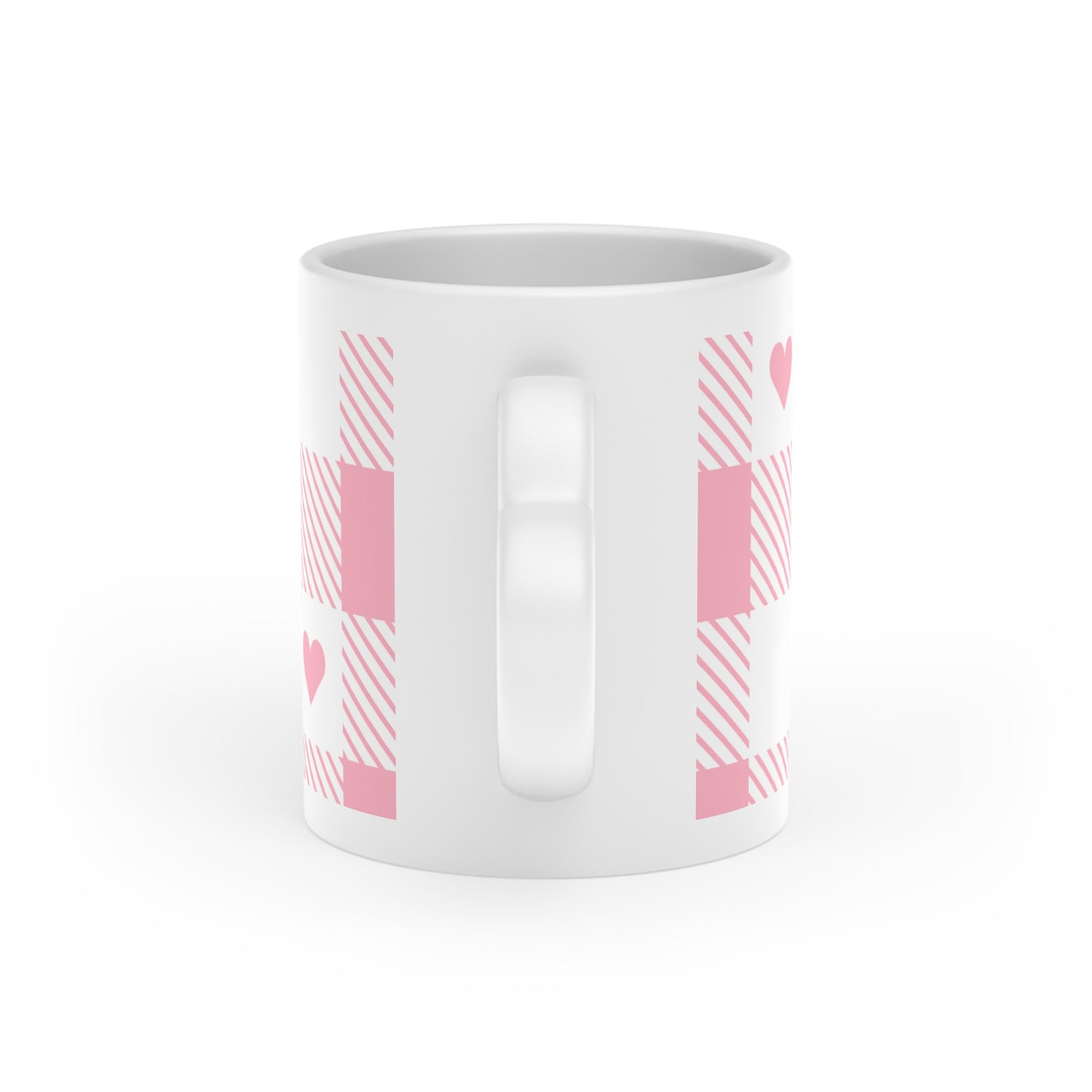 Heart-Shaped Mug for Valentines Day, Coffee mug for wife, girlfriend, Cute Mug, Heart handle mug, Valentines Day Gift, Heart checkerboard