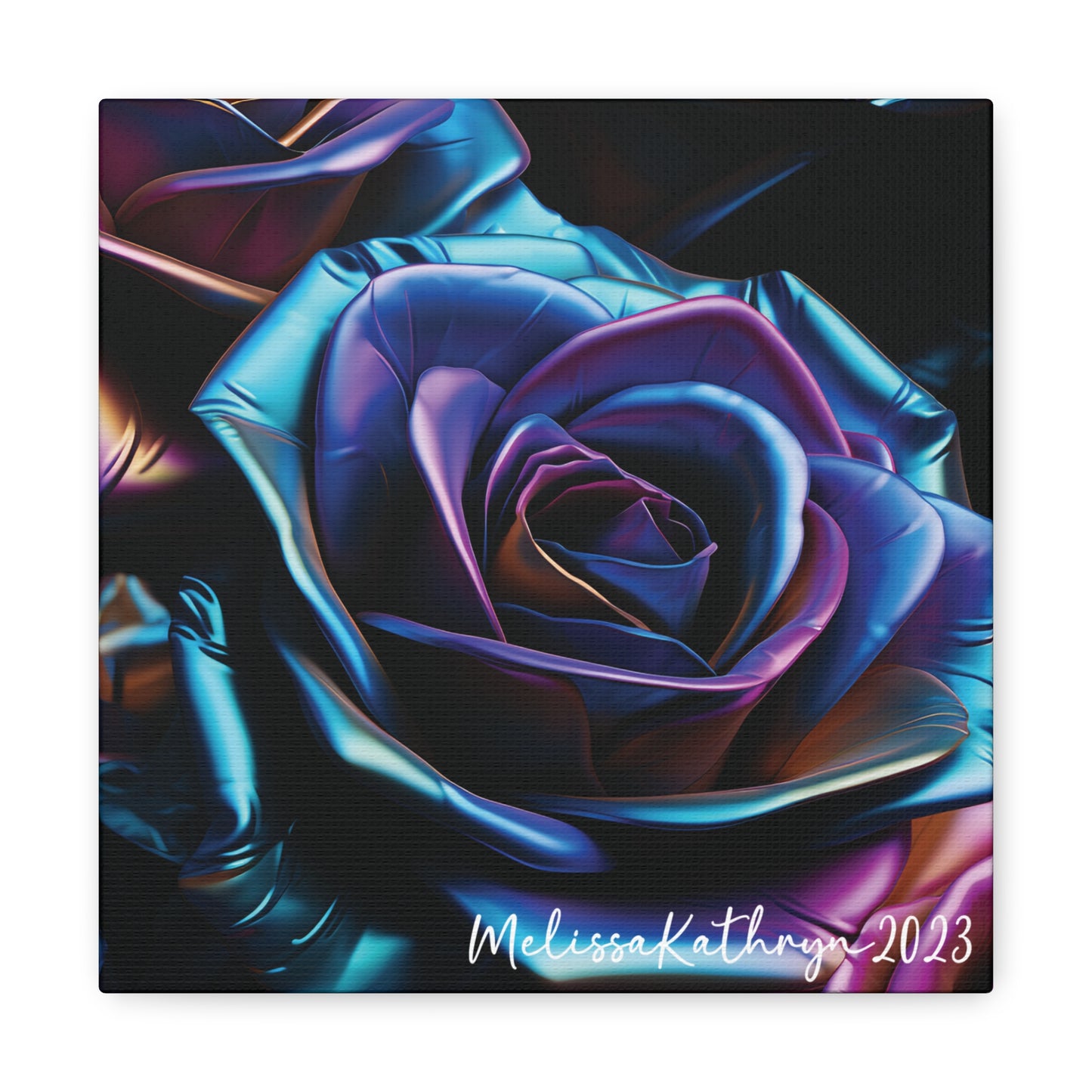 Vinyl Rose by MelissaKathryn Gallery Wrapped Canvas| Rose Wall Art, Dark Academia, Gothic Art, Beautiful Flower Art, Custom