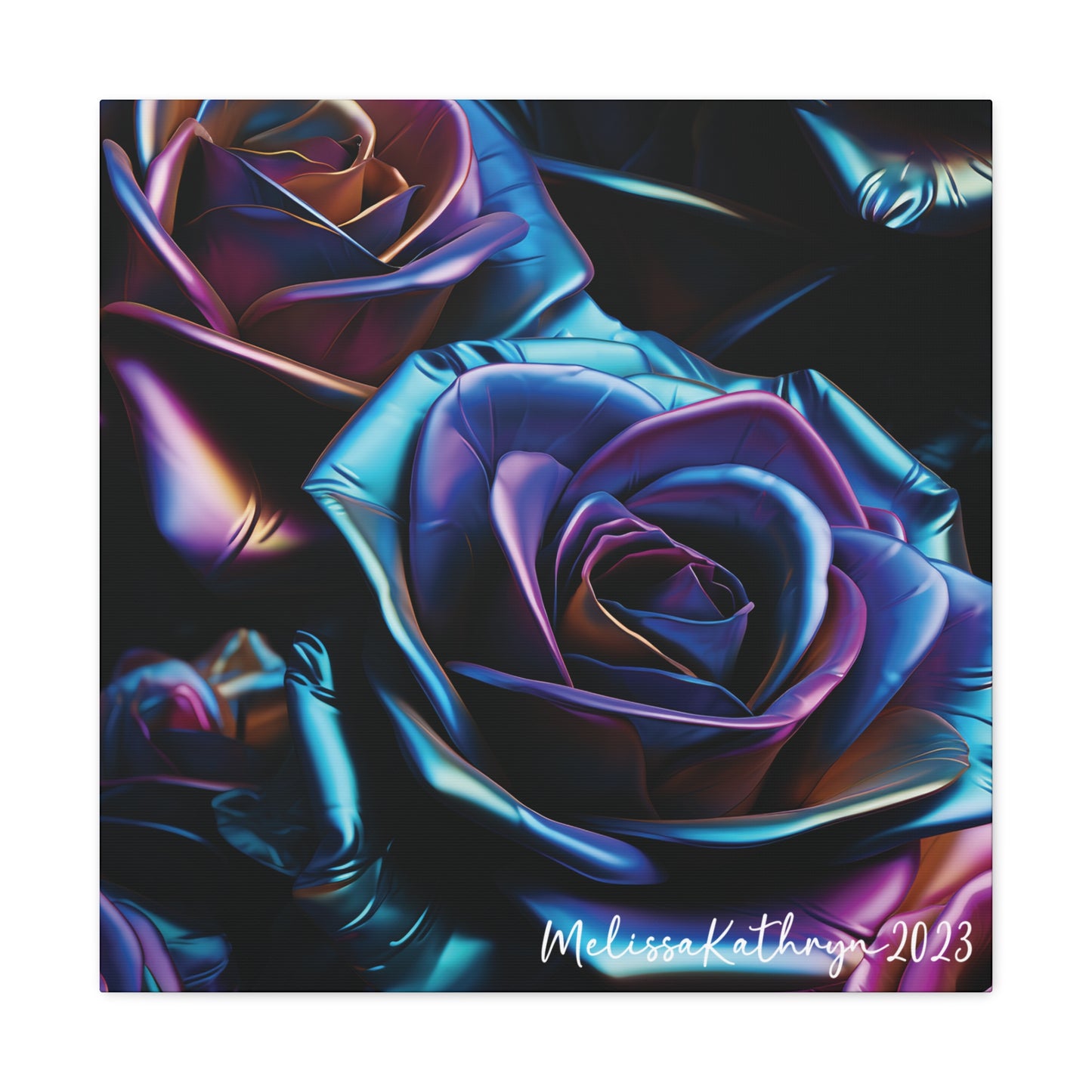 Vinyl Rose by MelissaKathryn Gallery Wrapped Canvas| Rose Wall Art, Dark Academia, Gothic Art, Beautiful Flower Art, Custom