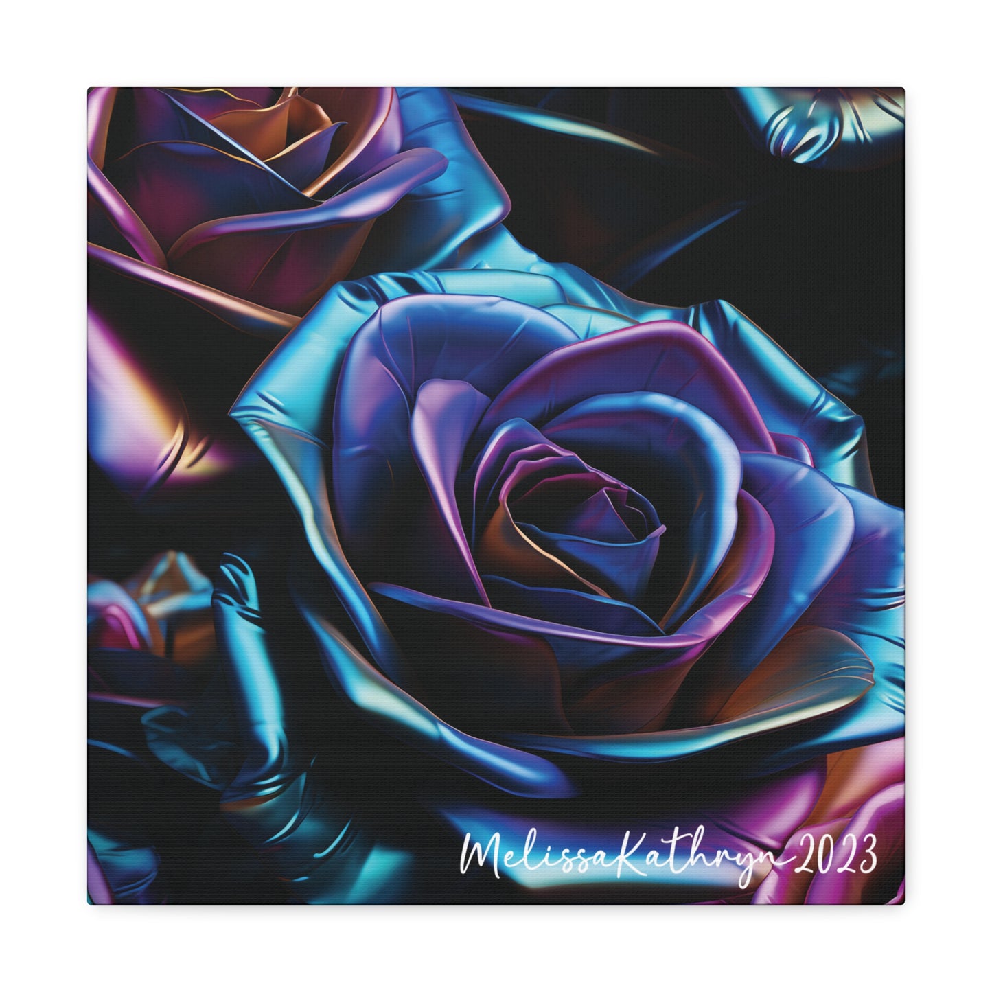 Vinyl Rose by MelissaKathryn Gallery Wrapped Canvas| Rose Wall Art, Dark Academia, Gothic Art, Beautiful Flower Art, Custom