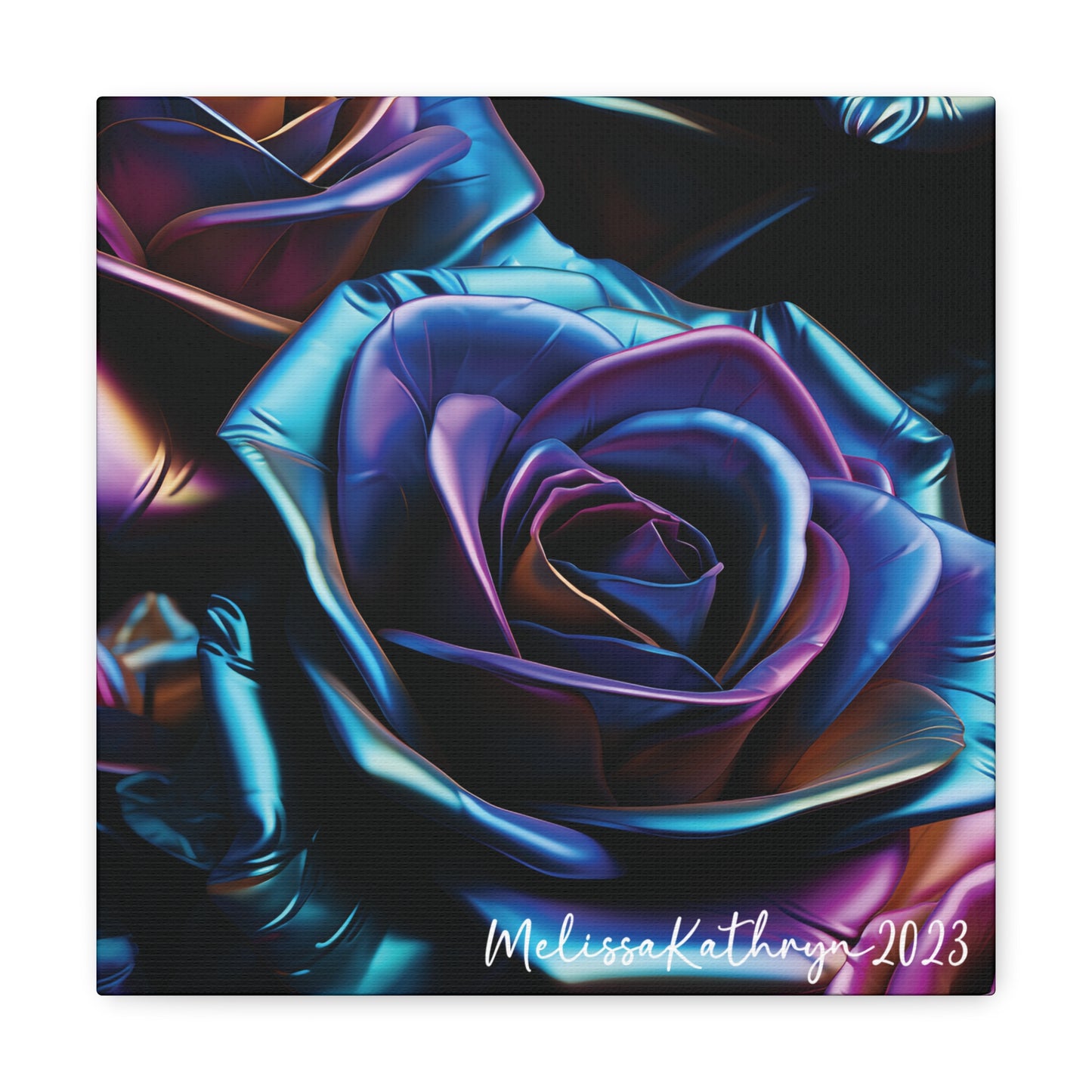 Vinyl Rose by MelissaKathryn Gallery Wrapped Canvas| Rose Wall Art, Dark Academia, Gothic Art, Beautiful Flower Art, Custom