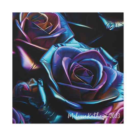 Vinyl Rose by MelissaKathryn Gallery Wrapped Canvas| Rose Wall Art, Dark Academia, Gothic Art, Beautiful Flower Art, Custom