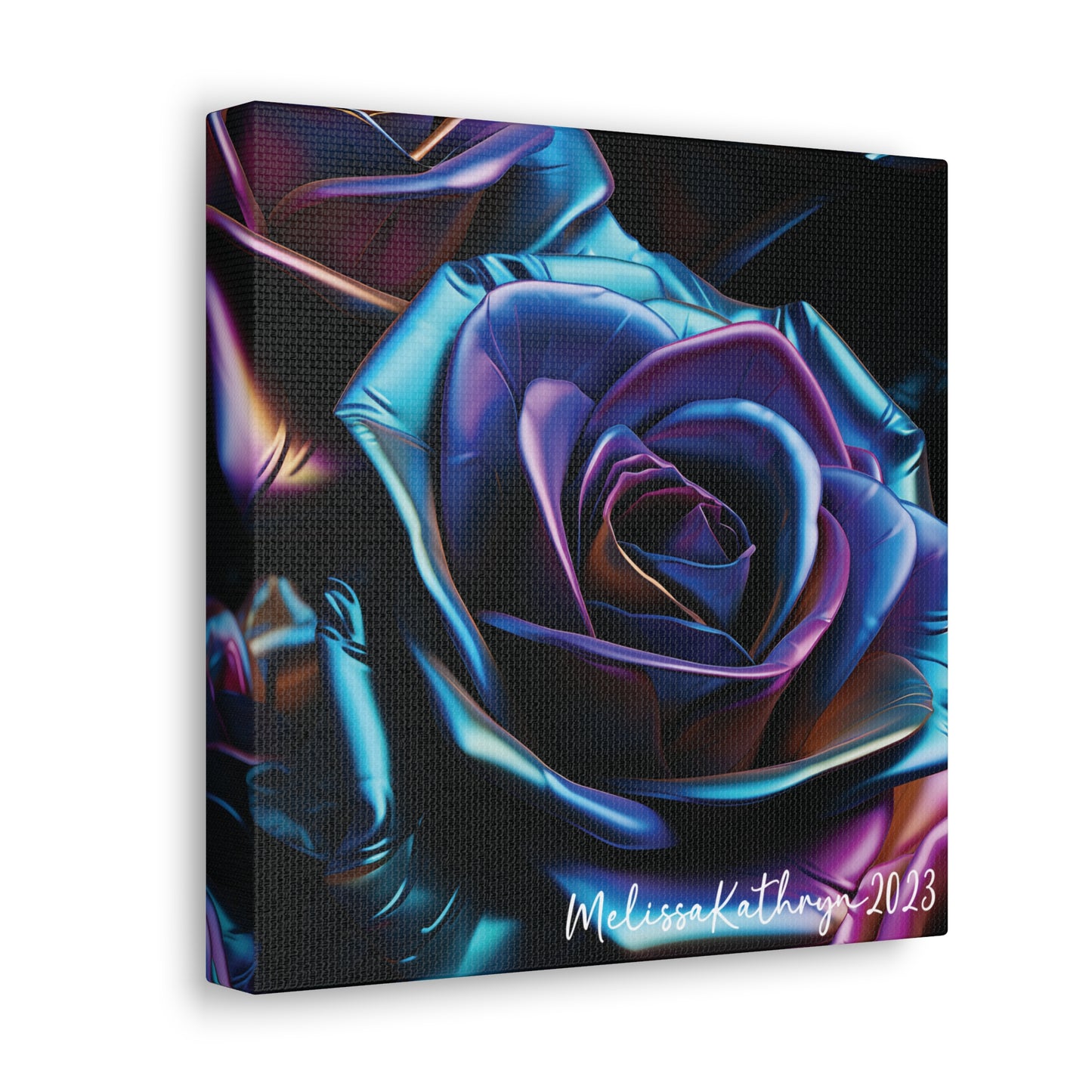 Vinyl Rose by MelissaKathryn Gallery Wrapped Canvas| Rose Wall Art, Dark Academia, Gothic Art, Beautiful Flower Art, Custom