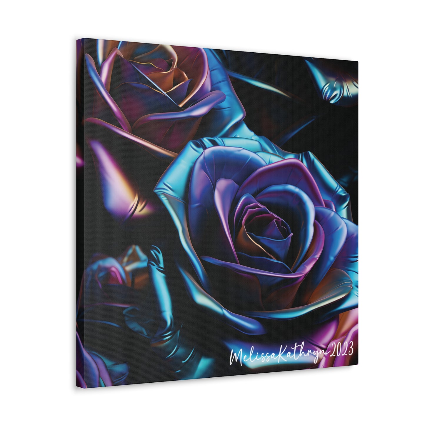 Vinyl Rose by MelissaKathryn Gallery Wrapped Canvas| Rose Wall Art, Dark Academia, Gothic Art, Beautiful Flower Art, Custom