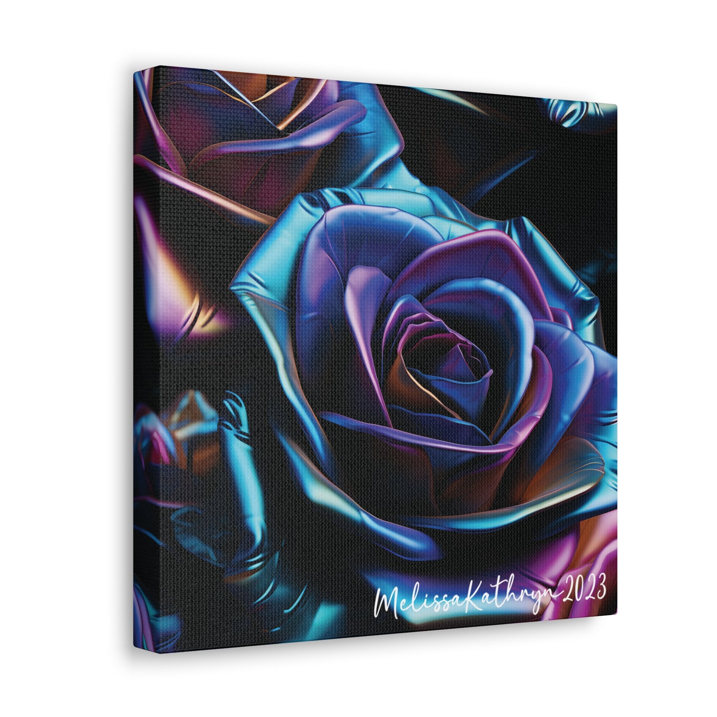 Vinyl Rose by MelissaKathryn Gallery Wrapped Canvas| Rose Wall Art, Dark Academia, Gothic Art, Beautiful Flower Art, Custom