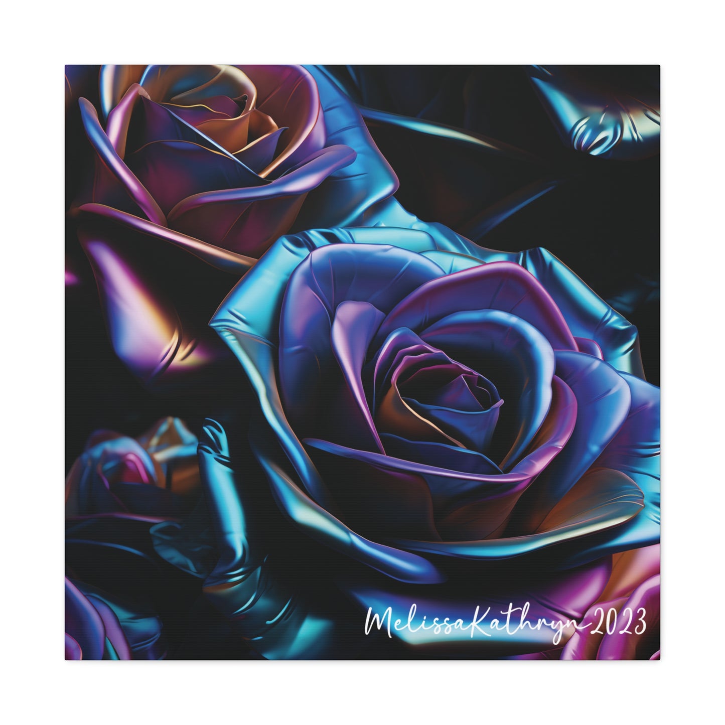 Vinyl Rose by MelissaKathryn Gallery Wrapped Canvas| Rose Wall Art, Dark Academia, Gothic Art, Beautiful Flower Art, Custom