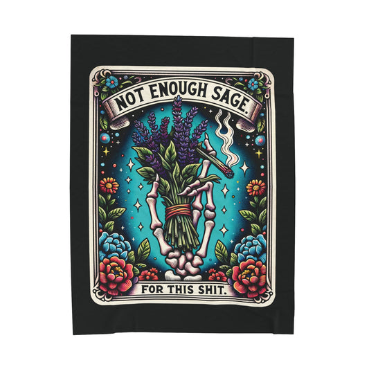 Not Enough Sage Velveteen Plush Blanket Super soft great gift witches