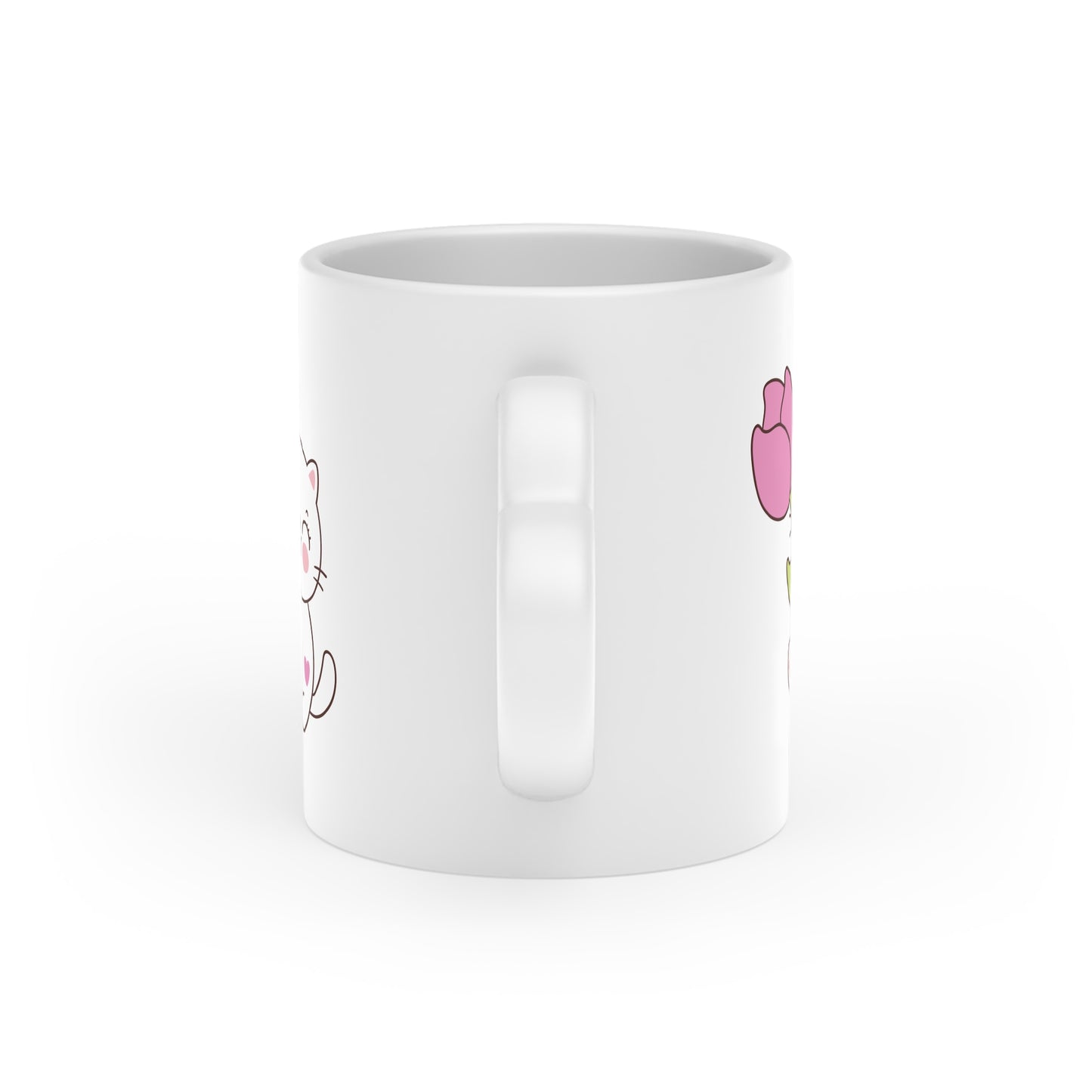 Cute Cat Mug for Valentines Day, Coffee mug for wife, girlfriend, Cute Mug, Heart handle mug, Valentines Day Gift, Cat mug